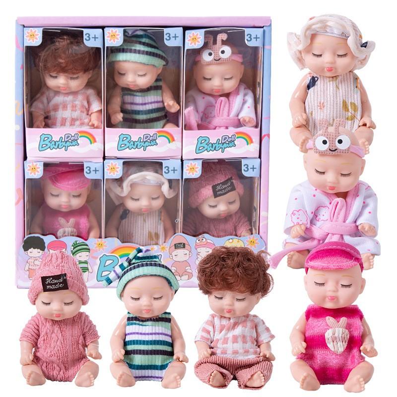Christmas 6pcs set Mini Animal & Insect Shaped Cute Reborn Doll, Sleepy Doll, Children's Toy Gift Box