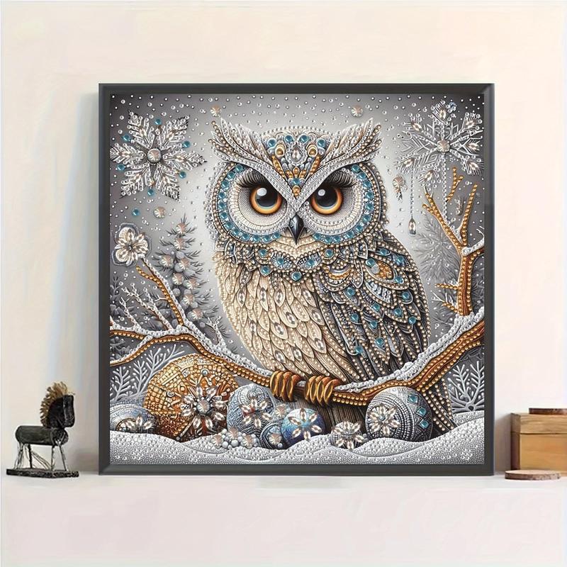 Owl Pattern DIY Diamond Arts Colorful Painting Kit without Frame, DIY 5D Diamond Arts Colorful Painting for Bedroom Wall Decor