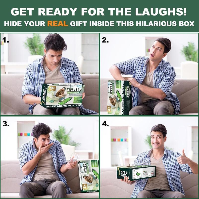 Toilet Golf Empty Box, Funny Prank-shaped Putting Green Hole Set Gag Gifts for Men, Cool White Elephant Gifts for Adults, Hilarious Prank Ideal Gifts Idea Present