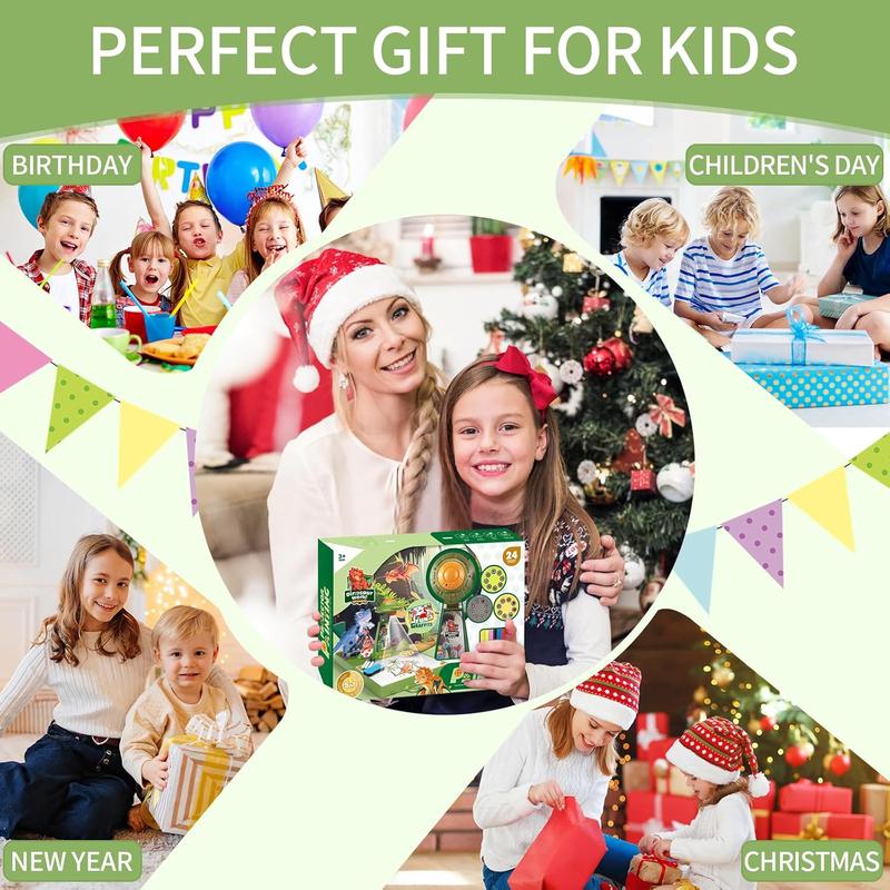 5 in 1 STEM Toys, Montessori Play Toolbox, Drawing Projector for Kids, Art Supplies for Kids 6-8, DIY Educational Construction Engineering Toys,Dinosaur Toys for Kids Smart Projection Drawing Board Gift for Boys Girls