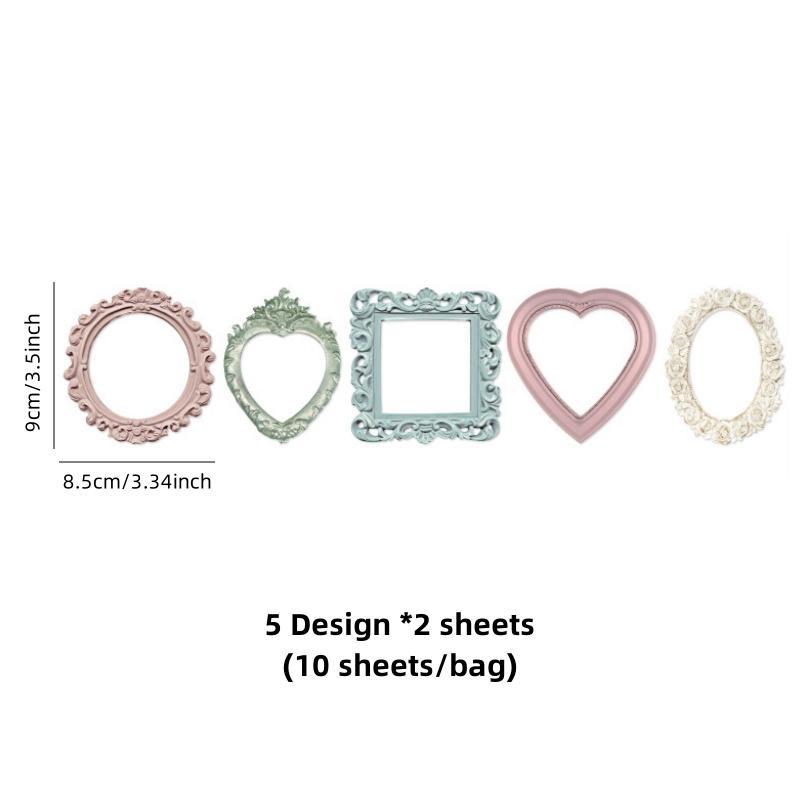 Vintage Paper, 10 Sheets bag Photo Frame Styling Notebook Scrapbook Border DIY Collage Decoration Creative Materials