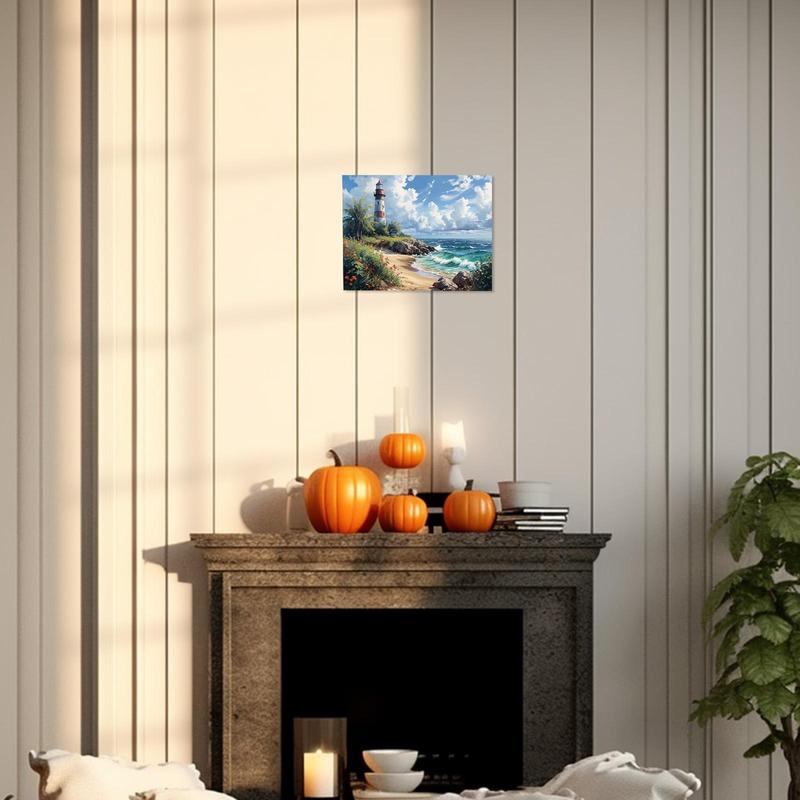 Lighthouse Pattern DIY Painting by Numbers Kit without Frame, 1 Set DIY Acrylic Painting Kit with Tools, Wall Art Decor for Home Living Room Bedroom
