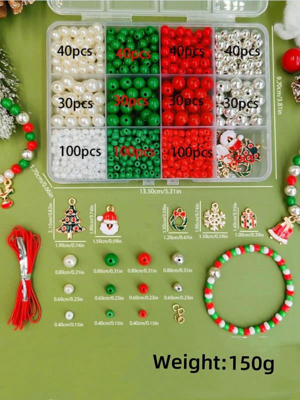 Christmas Themed Beaded Making Kit, DIY Jewelry Making Kit, DIY Jewelry Making Accessories for Bracelet Necklace Earrings
