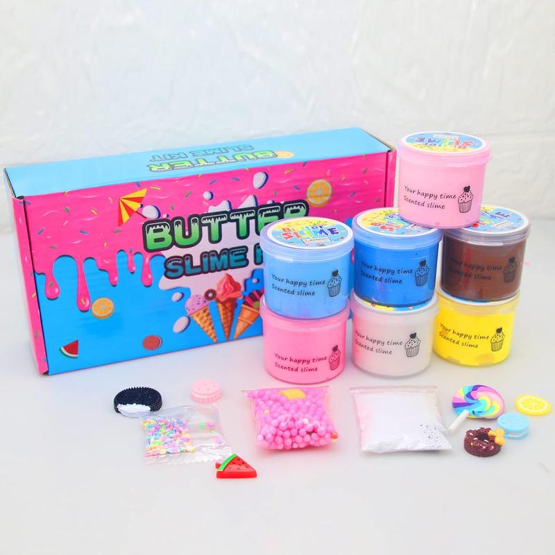 SALE OFF 50% - 14 PackS Butter Slime Kit with Charms - Soft & Non-Sticky, Birthday & Christmas Gifts for Girls and Boys