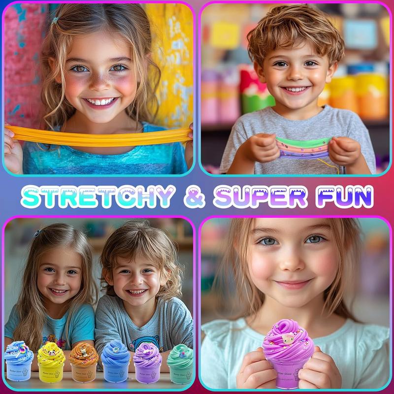 SALE OFF 50% - 14 PackS Butter Slime Kit with Charms - Soft & Non-Sticky, Birthday & Christmas Gifts for Girls and Boys
