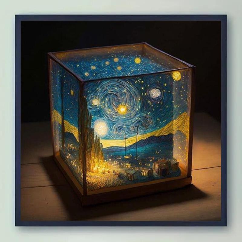 Starry Night Van Gogh Pattern DIY Diamond Arts Colorful Painting Kit without Frame, DIY 5D Diamond Arts Colorful Painting Kit, Wall Art Decor for Home