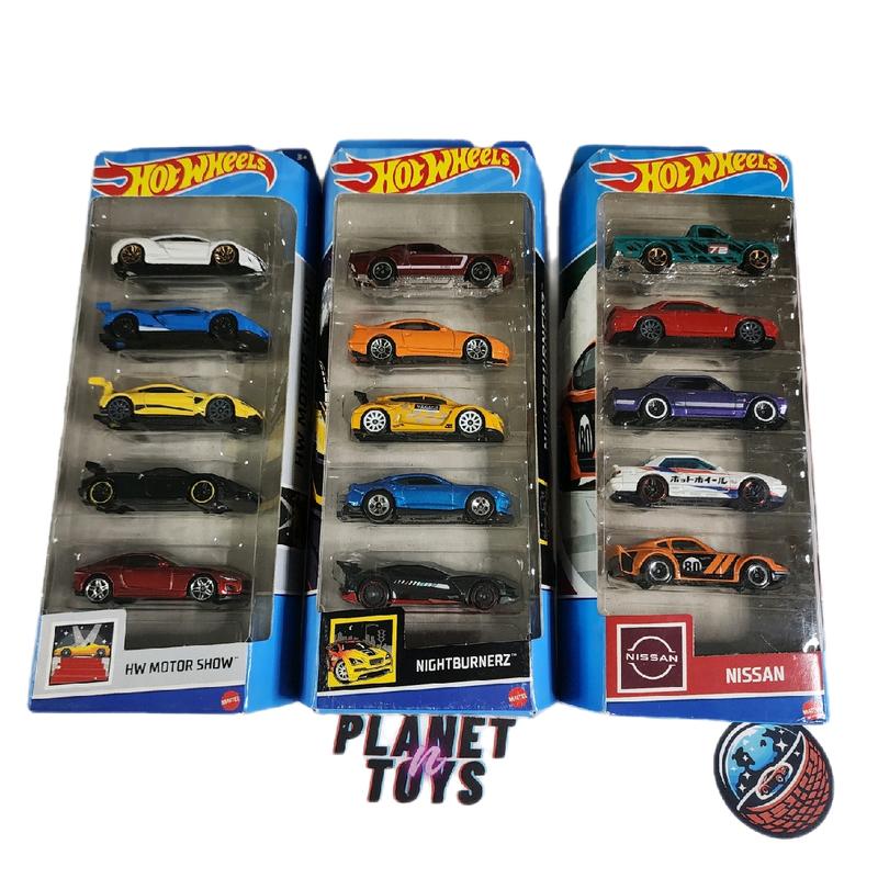 Hot wheels 5 Pack Sets Assorted 1:64 Diecast Collectibles • Nissan • HW Motor Show • Nightbutnerz