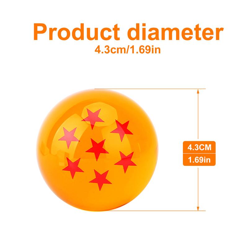 Brand-new collection medium-sized crystal resin star ball dragon ball-animation collection brand-new gift box set of 7 (diameter 1.7 inches diameter 43 mm)