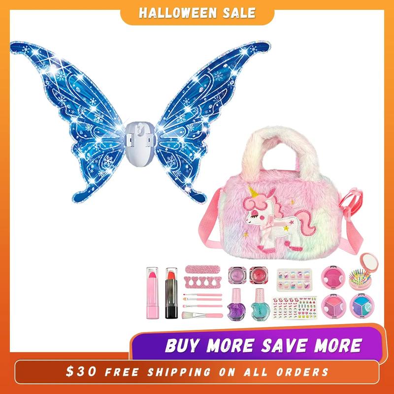 [Buy 1 get Free Shipping]Fancy Butterfly Wings with Unicorn Cosmetics Sets Makeup Toys