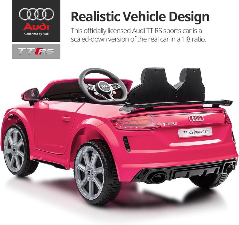 Hikiddo Electric Car for Kids, Licensed Audi 12V Kids Ride on Car Toy for Toddlers 3+ Year Old with Remote, Bluetooth