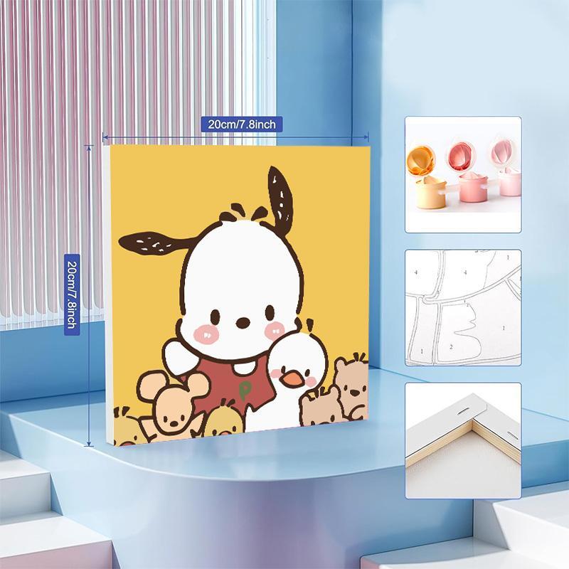 Cartoon Bear Pattern DIY Painting by Numbers Kit, 1 Set DIY Paint by Numbers Kit with Brushes, DIY Painting Supplies for Home Decor
