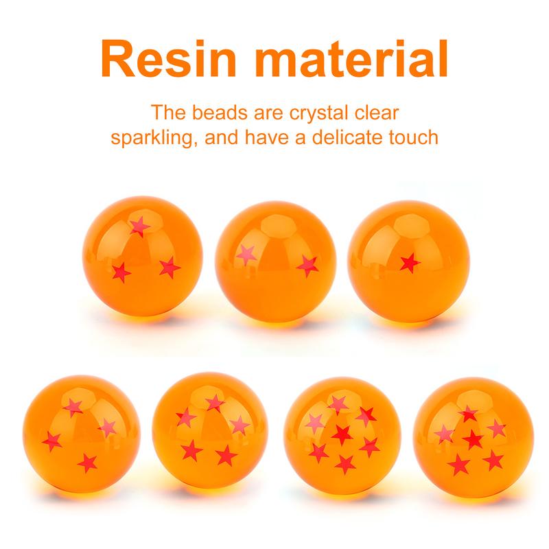 Brand-new collection medium-sized crystal resin star ball dragon ball-animation collection brand-new gift box set of 7 (diameter 1.7 inches diameter 43 mm)