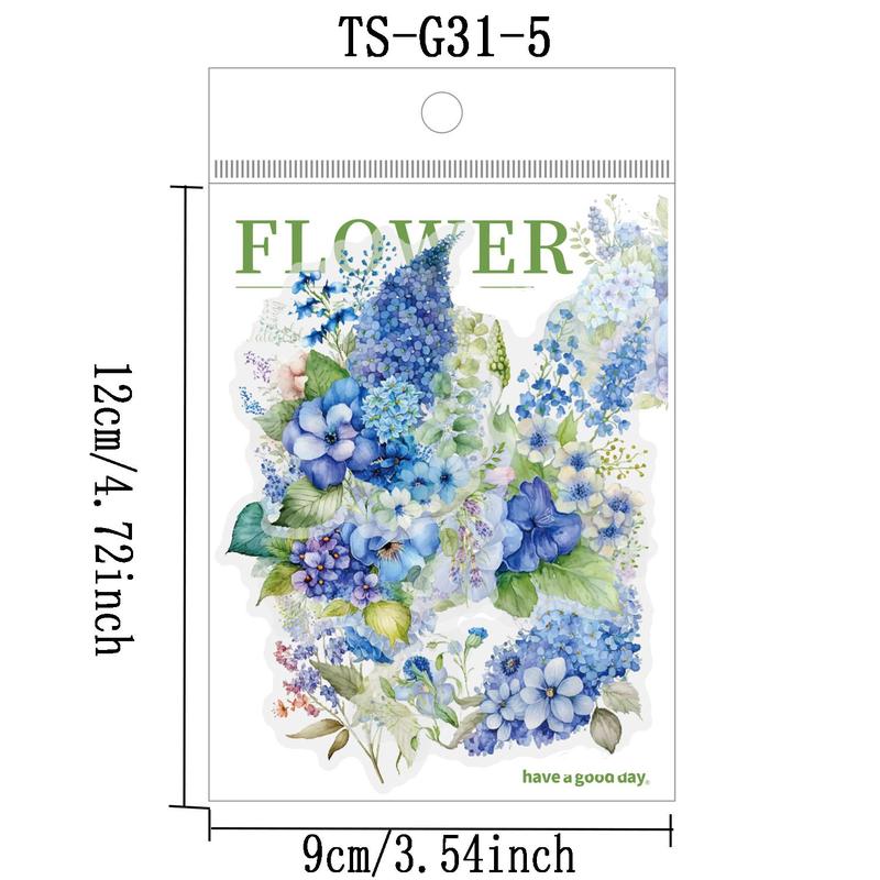Flower Pattern Sticker, 20pcs pack Watercolor Flower Sticker, DIY Decorative Sticker for Scrapbooking & Journal Making, Christmas Gift