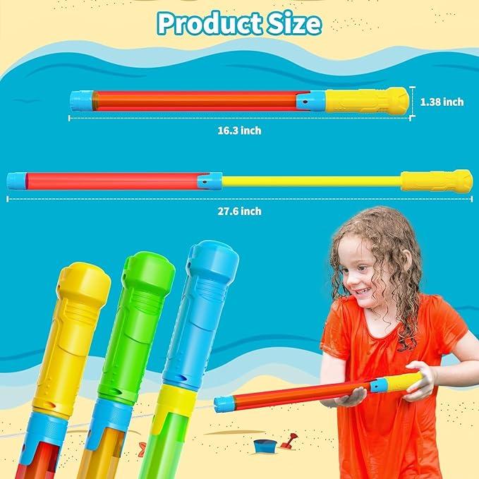 JQTOYD Water Toy - 6 PCS 16.5'' Super Water Soakers Squirters, Shoots Water Up to 40 Feet for Kids & Adults, Safe & Non-Toxic Pool Party Favors