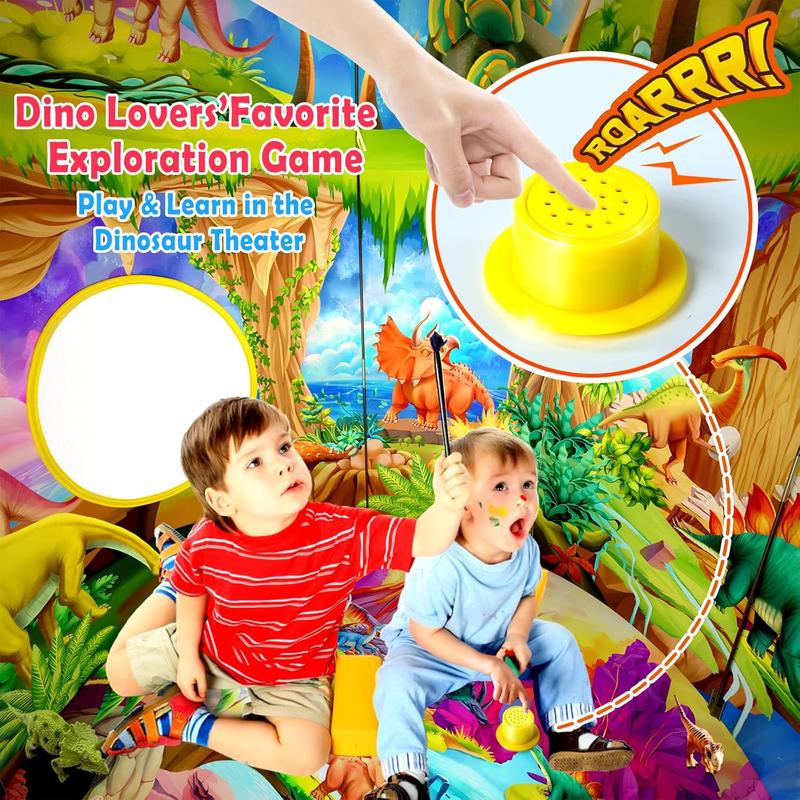 Dinosaur-Themed Kids Play Tent with Roar Speaker & Flashlight – Perfect Indoor Playhouse for Boys and Girls