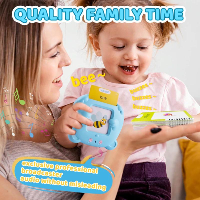 224 510(Spanish&English)  Words Alphabet Bilingual Talking Flash Cards for 3-8 YearsToddlers. Pocket Speech BuddyTherapy AutismToys,  EducationalLearing InteractiveToy for Boys GirlsKids Gifts Blue