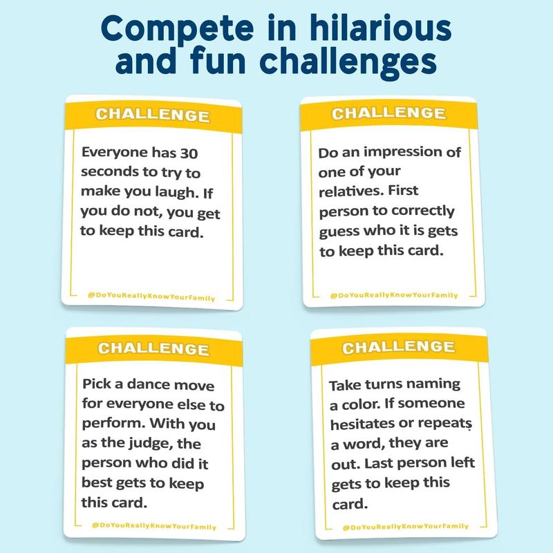 A Fun Family Game Filled with Conversation Starters and Challenges - Great for Kids, Teens and Adults