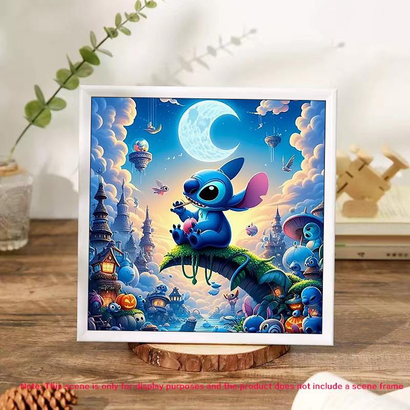 Cartoon Stitch Pattern Diamond Arts Colorful Painting Kit, DIY 5D Diamond Arts Crafts without Frame, Wall Art Decoration for Home