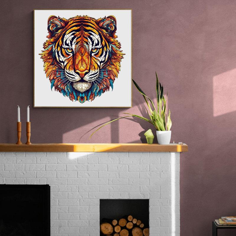 Brave Tiger Wooden Jigsaw Puzzle for Kids and Adults