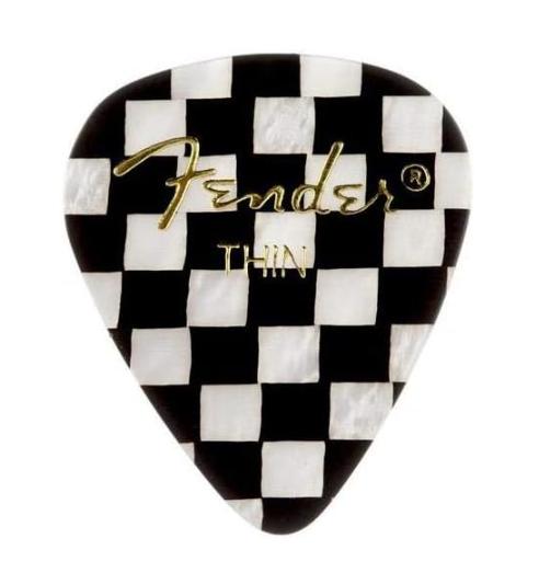 Fender Graphic Guitar Picks 351 Shape, Checker, Thin, 12-Pack