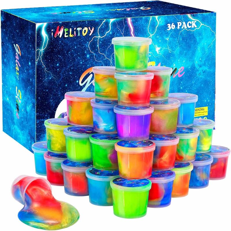 [BLACK FRIDAY OFF 50%] Galaxy Slime Kit for Girls Boys, 36 Pack Mini Slime Party Favors for Kids, Pretty Stretchy & Non-Sticky Slime Pack, Valentine Party Favors for Kids Goodie Bag Stuffers