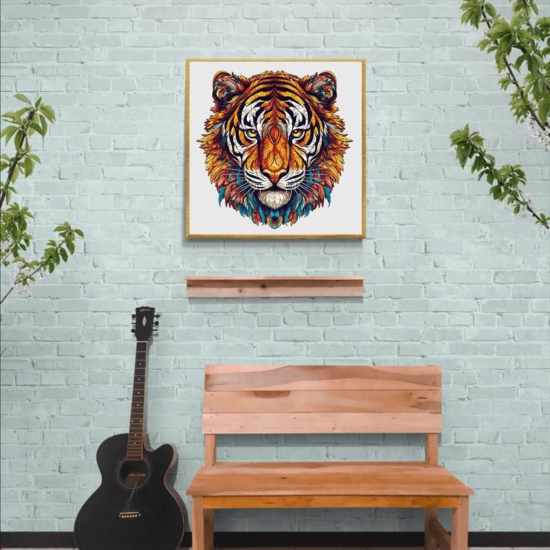 Brave Tiger Wooden Jigsaw Puzzle for Kids and Adults