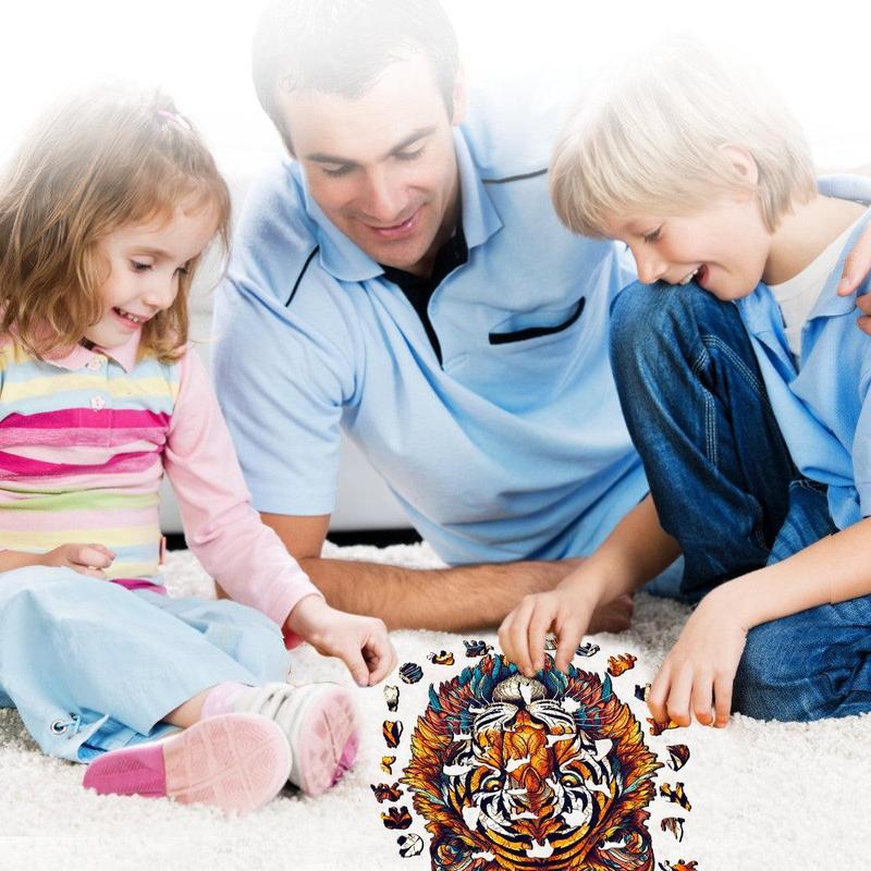 Brave Tiger Wooden Jigsaw Puzzle for Kids and Adults