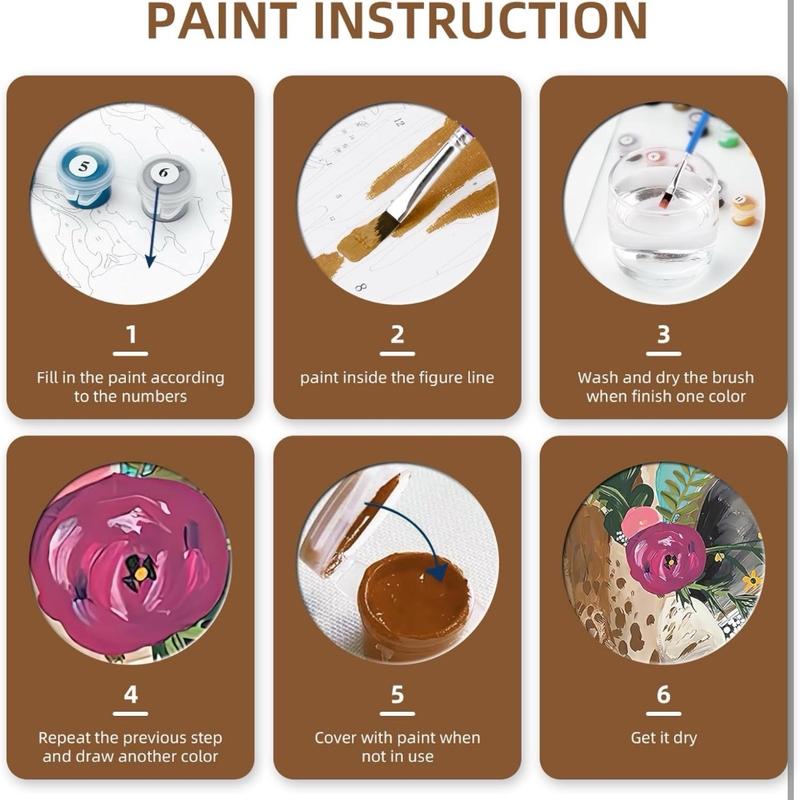 Paint by Numbers Kit for Adults Beginner & Kids Ages 8-12 with Wooden Frame Easy Acrylic on Canvas 9x12 inch with Paints and Brushes, Giraffe(Include Framed)