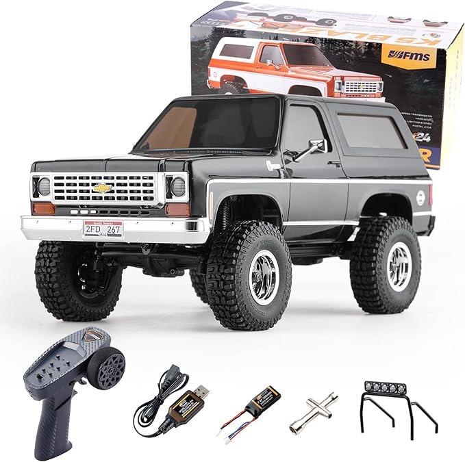 FMS 1 24 RC Crawler  Chevy K5 Blazer RC Car FCX24 RTR RC Pickup Truck SUV 4WD 2.4GHz 3CH Hobby RC Model 8km h Mini Car Off-Road Remote Control Car