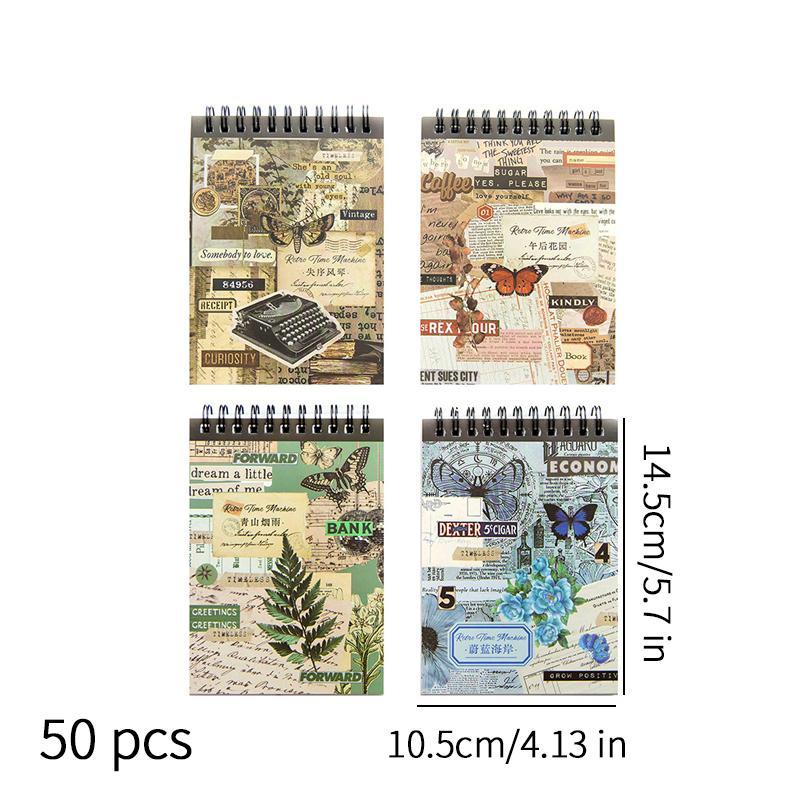 Vintage Sticker Book, 50pcs set Retro Scrapbooking & Stamping Sticker, DIY Decorative Sticker for Journal Making, Gift Wrapping, Scrapbook Supplies, Christmas Gift