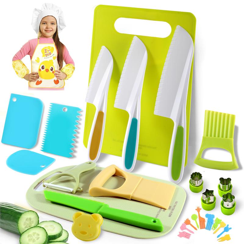 Control Future 31pcs Kids Cooking Set Toy: Montessori Toy,Safe Culinary kitchen tool for Kids 4-12, Foster Skills & Fun