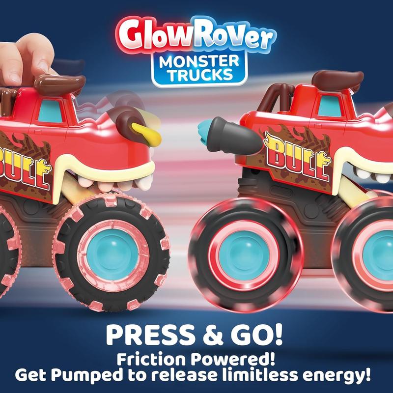 COMBO 3 PACK Monster Truck Toy - Motion Activated Light - Up Cars - Monster Treads Lightning Wheels - Press & Go Cars for Boys Girls - FLASH SALE 2024
