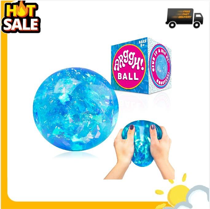 Power Your Fun Arggh Glitter Stress Ball for Adults and Kids - Medium Squishy Stress Ball Fidget Toy, Anti Stress Sensory Ball Squeeze Toy Stress Balls