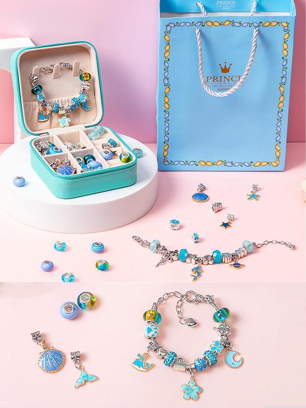 Jewelry Making Kit, Colorblock Beads & Charms & Accessories for Bracelet Necklace Earrings, DIY Jewelry Making Supplies for Teenager