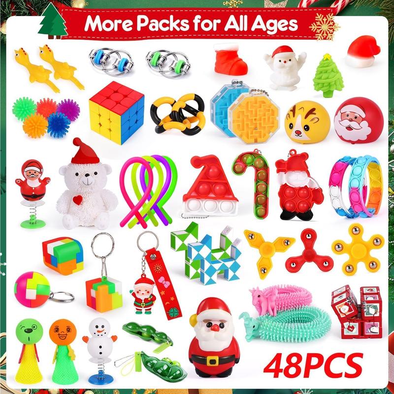 Christmas gift Fidget Advent Calendar 2024 for Kids - Sensory Toys, Stress Relief, and Surprise Gifts 48Pcs