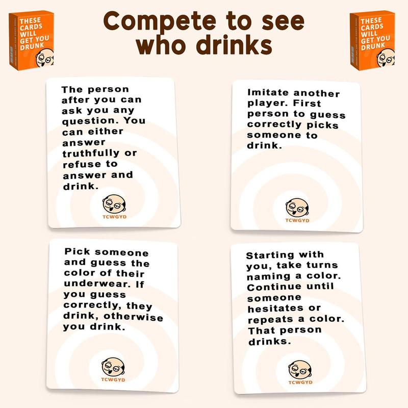 Do Or Drink Card Game, 1 Set Funny Party Card Game with 350 Cards & 175 Challenges, Party Game Supplies for Family, Friends Game Night, Men Gifts, Boyfriend Gifts