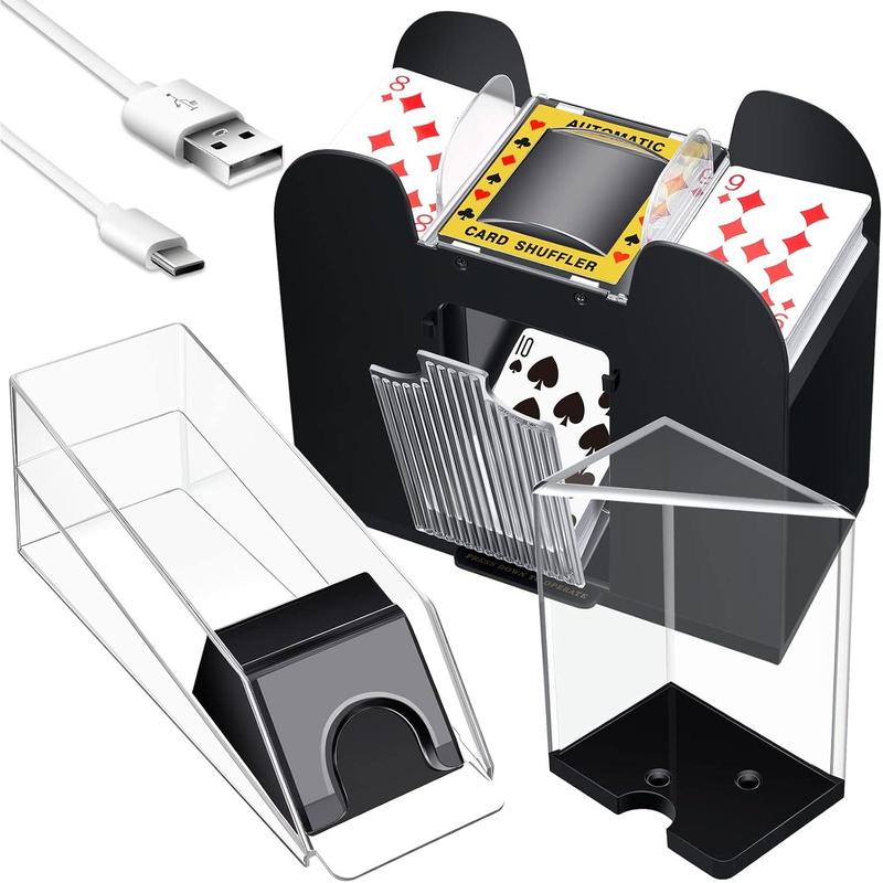 Blackjack Game Combo Set Including Blackjack 6 Deck Automatic Card Shuffler 6 Deck Blackjack Shoe and 6 Deck Discard Tray for Blackjack 10 Cut Cards for Casino, Party Night
