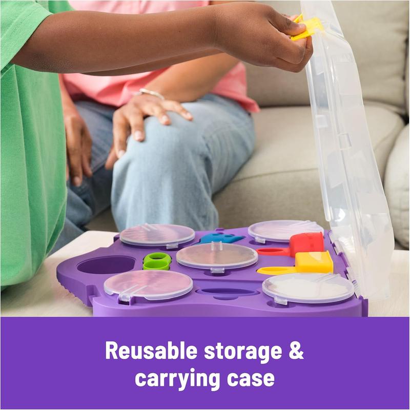 Kinetic Sand, Variety Case with Beach, Neon & Shimmer Play Sand (2lbs) & 5 Tools, Storage, Sensory Toys for Kids, Back to School Classroom Must Haves