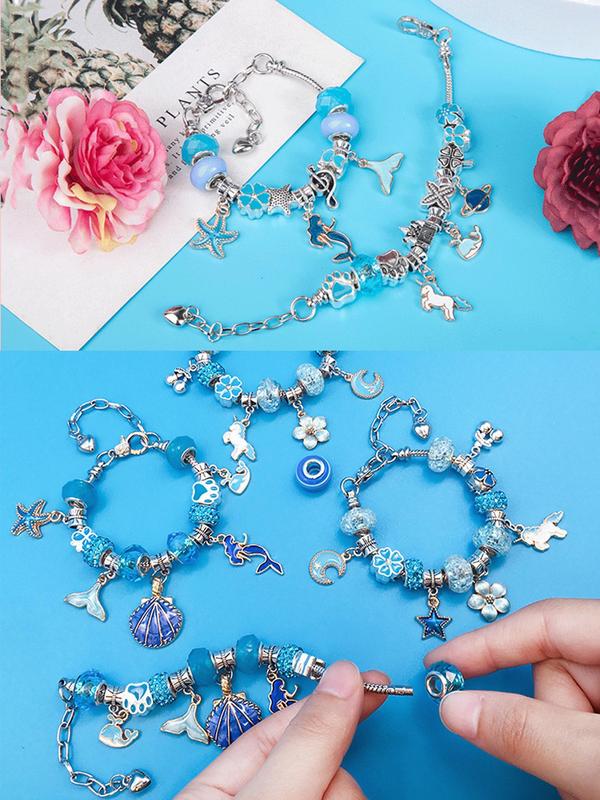 Jewelry Making Kit, Colorblock Beads & Charms & Accessories for Bracelet Necklace Earrings, DIY Jewelry Making Supplies for Teenager