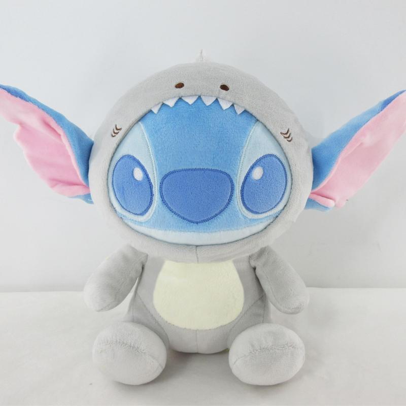 Disney Stitch Animal Crossing Dress Series Stith Doll 10 inch Cute Doll Lovely Doll 100% Authentic Disney Doll Comfortable In Hand With Cute Gray Shark Coat Suit