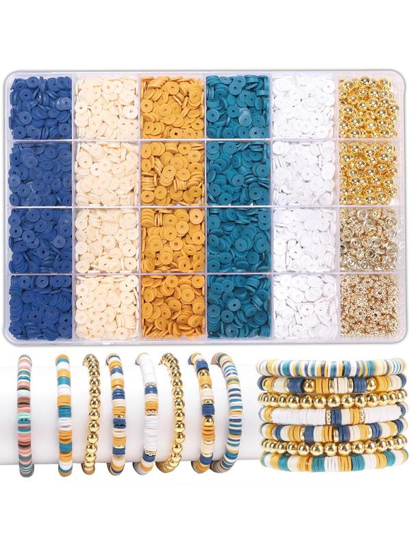 Mixed Bead Retro Style Bracelet Making Friendship Bracelet Set, Women's Diy Jewelry Making Beads with Elastic String, Fashion Diy Accessories for Women & Girls