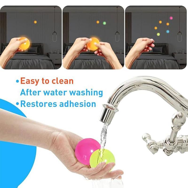 Viscous glowing ball，Glow in The Dark Sticky Balls That Stick to The Ceiling,Sensory Balls,Stress Balls for Kids and Adults Toy(Random color)