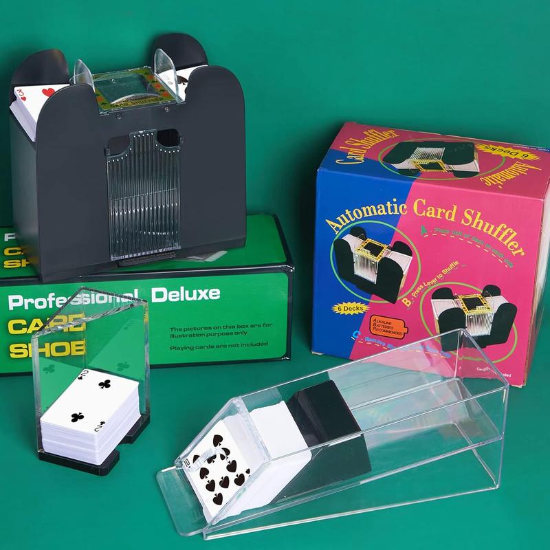 Blackjack Game Combo Set Including Blackjack 6 Deck Automatic Card Shuffler 6 Deck Blackjack Shoe and 6 Deck Discard Tray for Blackjack 10 Cut Cards for Casino, Party Night