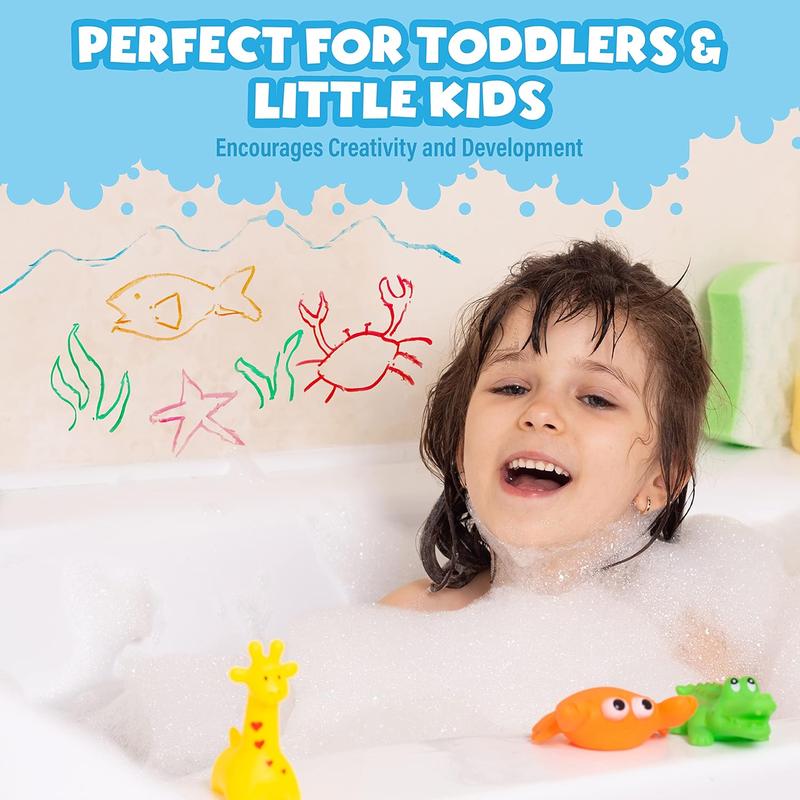 Tub Works Bath Paint Sticks, 12-Pack | Nontoxic & Washable | Twistable Paint for Smooth, Vibrant Drawing on Tub Walls | Ideal for Kids & Toddlers