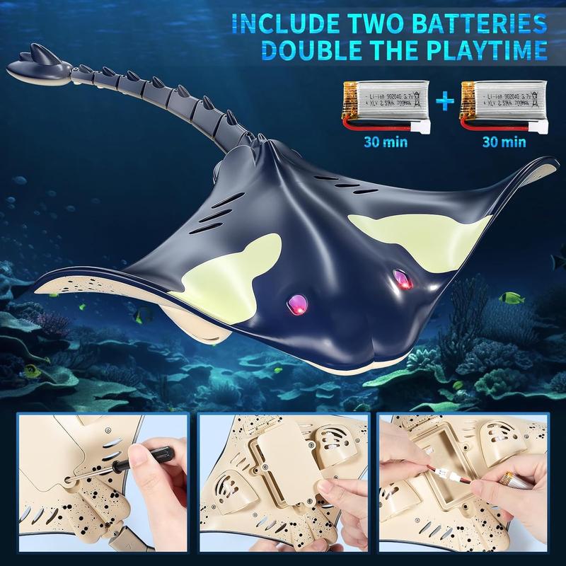 Remote Control Manta Ray Toy ，High Simulation Devil Ray for Pool Bathroom Great Gift ，Shark Toys，Exquisite gifts, Christmas gifts, birthday gifts,