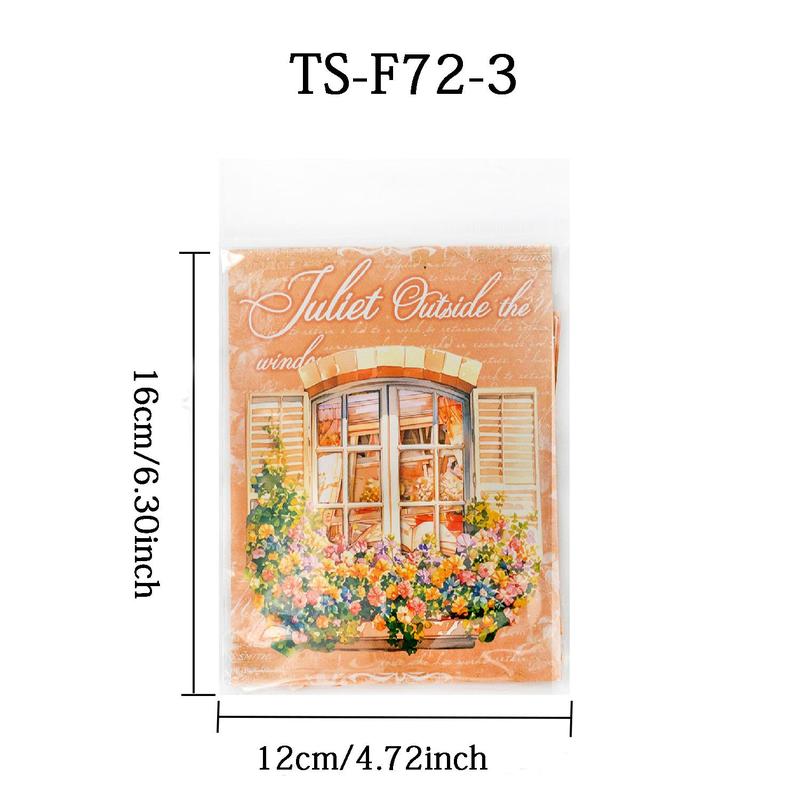 Flower Window Pattern Decorative Stickers, 20pcs set Landscaping Material Decorative Stickers, DIY Decorative Stickers for Scrapbooking & Journal Making