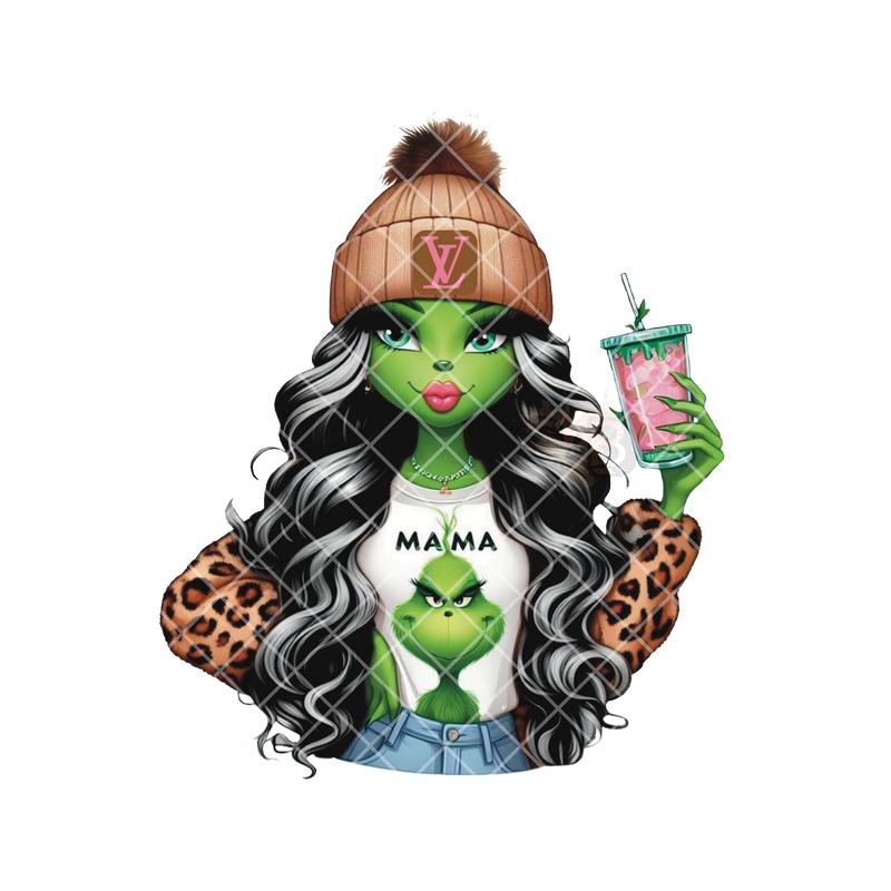 MAMA LV Green Girl DTF Transfer - Perfect for DIY Projects
