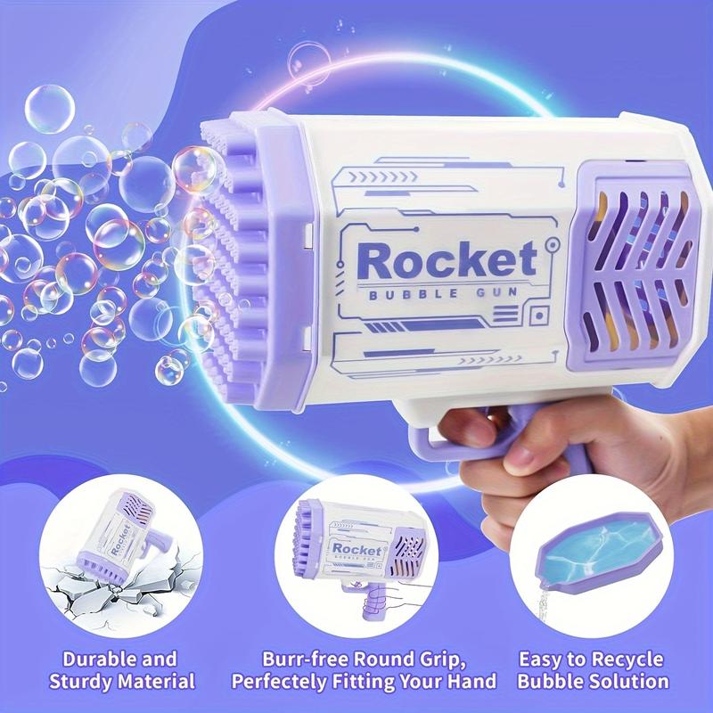 Bubble Machine Bubble Blaster Toys for Kids Bubble Maker with 69 Holes and Colorful Lights