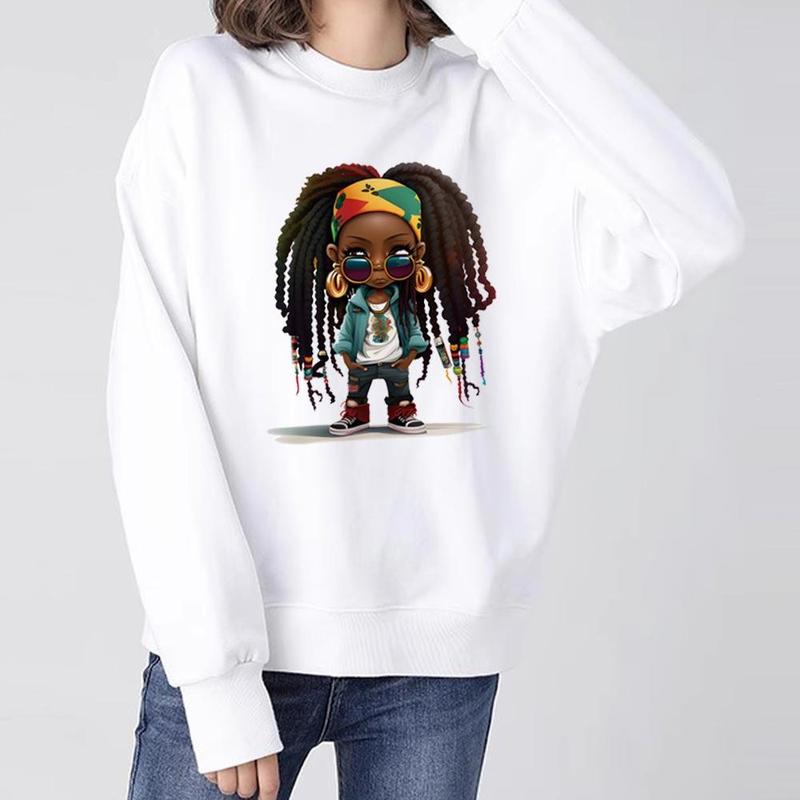 Creative Black Teenager Pattern Heat Transfer Stickers, 6 Counts set DIY Heat Transfer Sticker, DIY Decoration Sticker for T-shirt, Hoodie, Jacket, Clothes, Bag, Hat