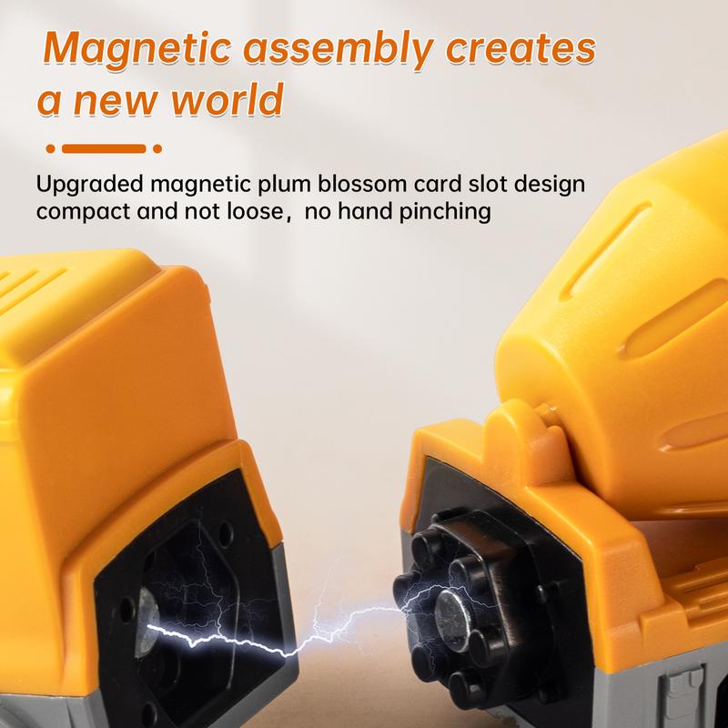 Magnetic Toys for Kids, Ages 3-8 Transformer Toys, Construction Toys Magnets for Kids，Toys Magnetic Building Set，Engineering Car Toys with Storage Box